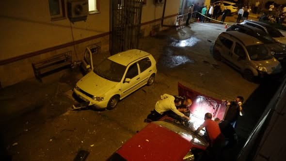 Arsin’de Emniyet Müdürlüğü Bahçesine İHA Olduğu Değerlendirilen Cisim Düştü