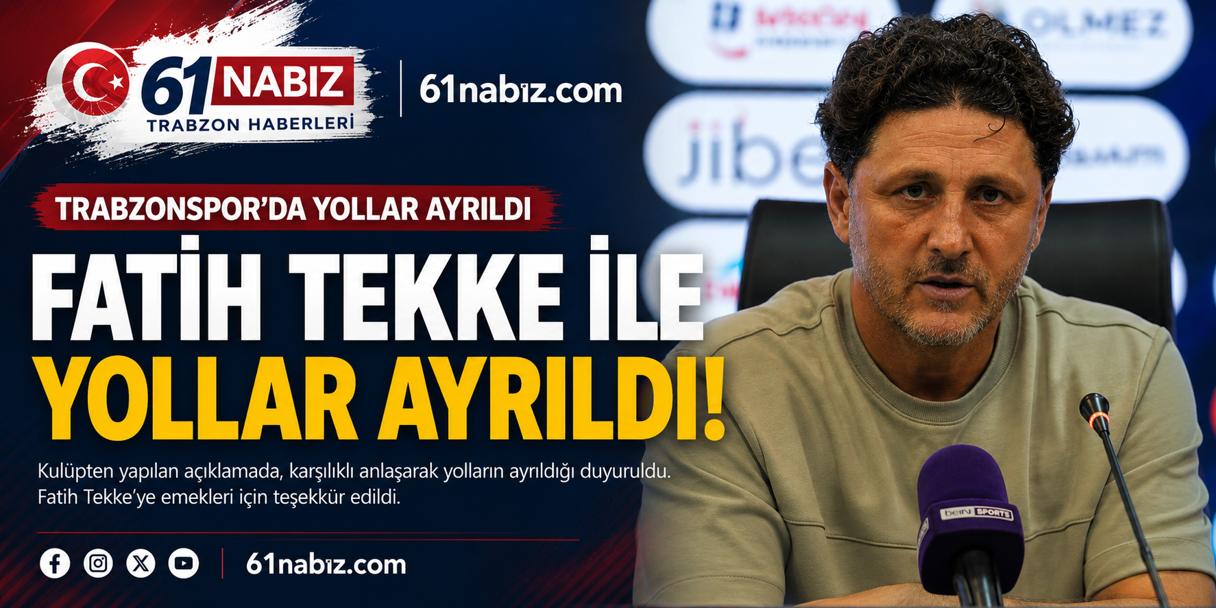 Trabzonspor’da Fatih Tekke Dönemi Sona Erdi